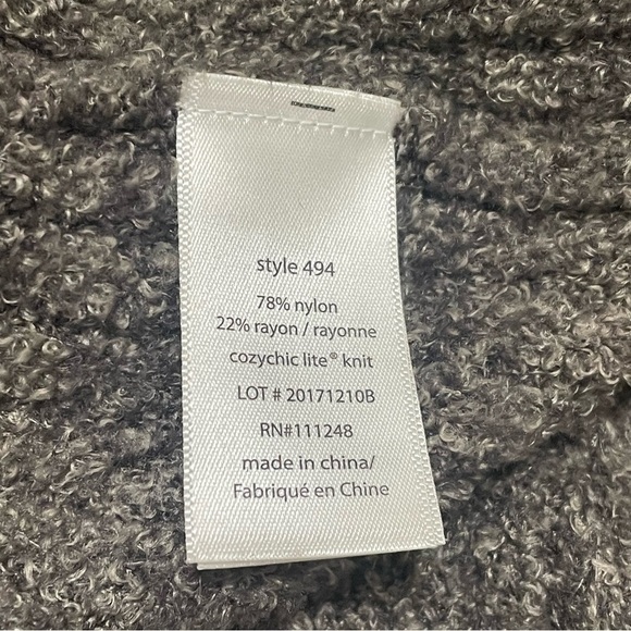 Barefoot Dreams Cozychic Lite Montecito Cardi Cardigan Gray Style 494 Sz XS - Picture 9 of 10